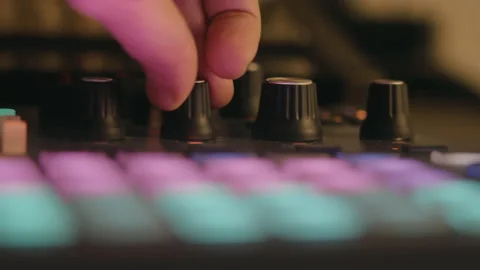 Synthesizers slow motion traveling Stock Footage