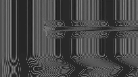Synthesizing the silhouette on the radar and visual interference with stripes. Stock Footage 302789343