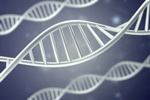 Synthetic, artificial DNA molecule, the concept of artificial intelligence. 3d Stockillustratie