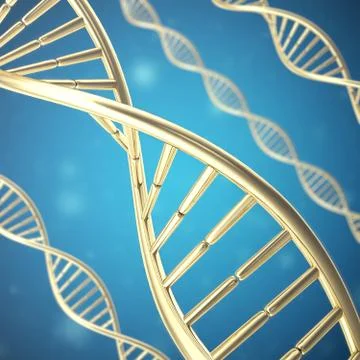 Synthetic, artificial DNA molecule, the concept of artificial intelligence. 3d Stockillustratie