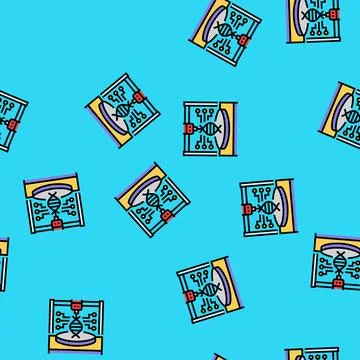 Synthetic biology cryptogenetics vector seamless pattern Stock Illustration
