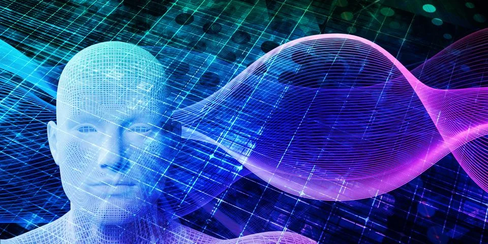 Synthetic Consciousness Development Through Computational Neural Modeling Stock Illustration
