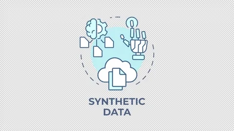 Synthetic data blue concept icon animation Stock Footage 337935055