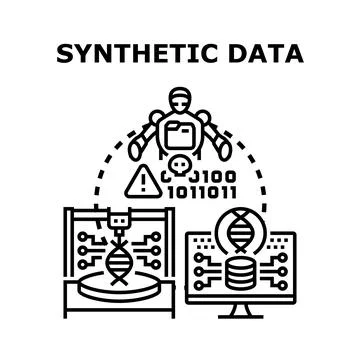 Synthetic data creating database protecting digital privacy Stock Illustration