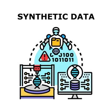 Synthetic data creating database protecting digital privacy 库存插图