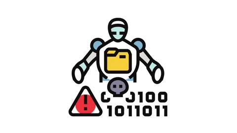 Synthetic data fraud detection fintech color icon animation Stock Footage 326116284
