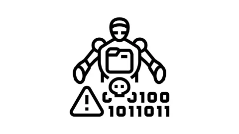 Synthetic data fraud detection fintech line icon animation Stock Footage 326123594
