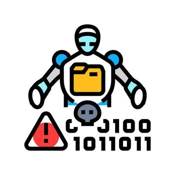 Synthetic data fraud detection fintech color icon vector illustration Stock Illustration