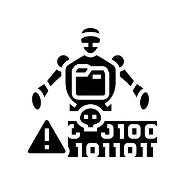 Synthetic data fraud detection fintech glyph icon vector illustration Stock Illustration