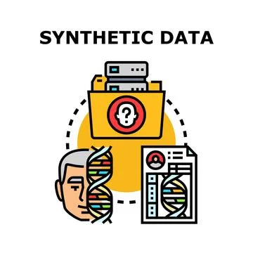 Synthetic data generation for privacy protection concept Stock Illustration