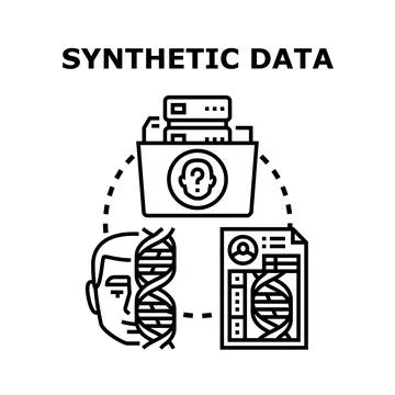 Synthetic data generation for privacy protection concept Stock Illustration