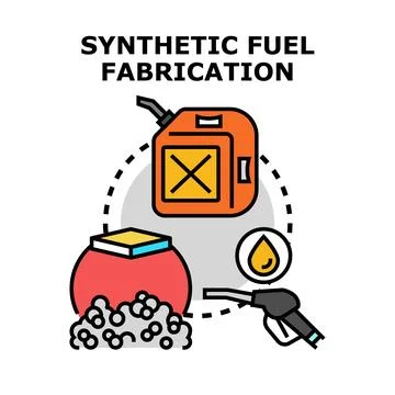 Synthetic fuel fabrication developing new energy source Stock Illustration