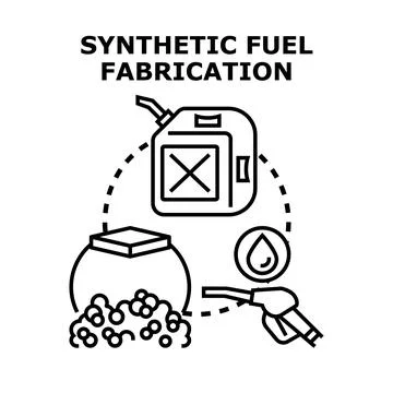 Synthetic fuel fabrication developing new energy source Stock Illustration