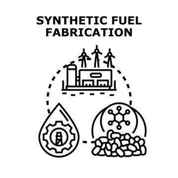 Synthetic fuel fabrication process creating alternative energy Stock Illustration