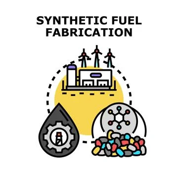 Synthetic fuel fabrication process creating alternative energy Stock Illustration