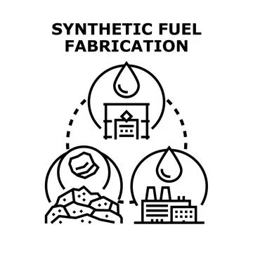 Synthetic fuel fabrication process generating alternative energy Stock Illustration