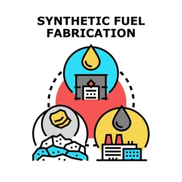 Synthetic fuel fabrication process generating alternative energy Stock Illustration