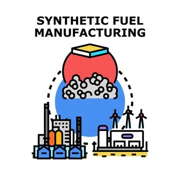 Synthetic fuel manufacturing process from renewable energy sources Stock Illustration