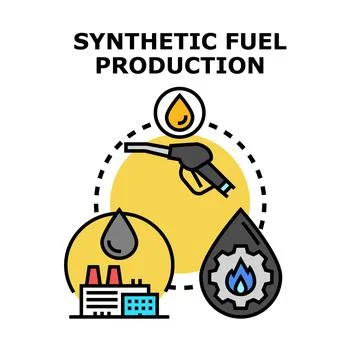Synthetic fuel production cycle process vector illustration Stock Illustration