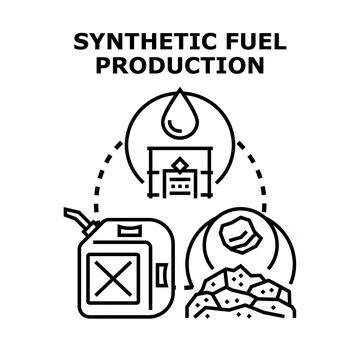Synthetic fuel production process developing alternative energy Stock Illustration