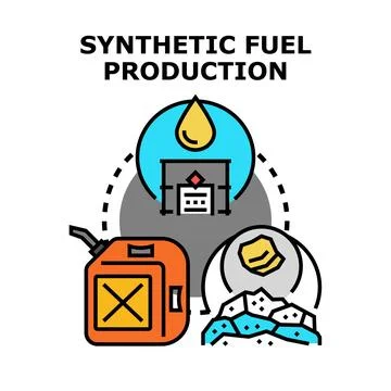 Synthetic fuel production process developing alternative energy Stock Illustration