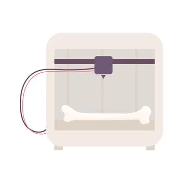A synthetic organ. bone. 3D printer, bioprinting, prosthetics. Medical prin.. Stock Illustration