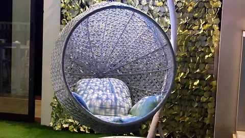 The synthetic rattan swing Stock Footage 268671639