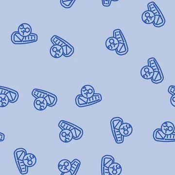 Synthetic sleeping bag line vector seamless pattern Stock Illustration