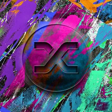 Synthetix cryptocurrency coin on colorful background, cryptocurrency concept Stock Illustration