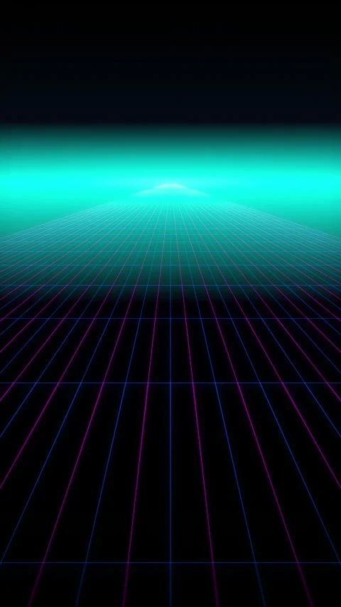 Synthwave 3D grid perspective moving forward seamless loop background Stock Footage 346817473