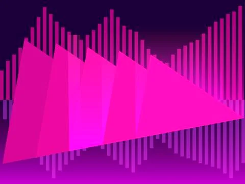 Synthwave abstract background with pink triangles. Retro futurism of the 80s. Stockillustratie