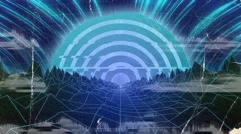 Synthwave Background 库存插图