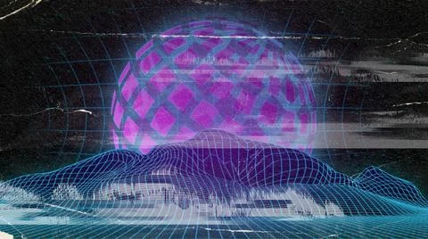 Synthwave Background 库存插图