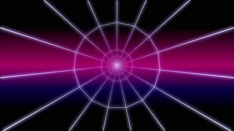 Synthwave circle tunnel Retro Background 3d render Stock Footage 155209041