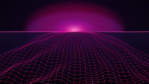 Synthwave Cyber Grid Abstract Background Seamless Loop 4K Stock Footage 340062189