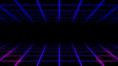 Synthwave Cyber ??retro neon grid purple blue outer space sparkling stars ani Stock Footage 256378248