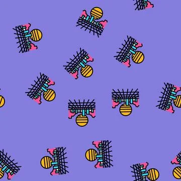 Synthwave cyberpunk vector seamless pattern Stock Illustration