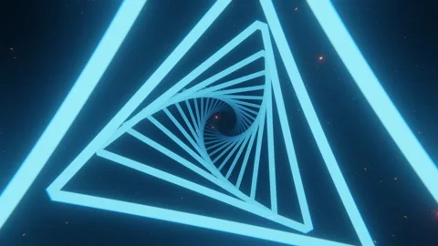Synthwave Geometric Abstract Glowing Background Loop Stock Footage 245680361