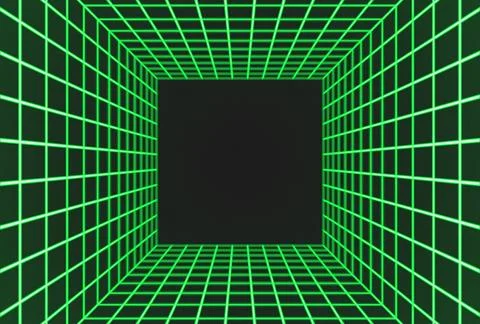 Synthwave green grainy square grid Stock Illustration