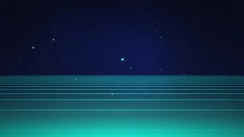 Synthwave grid horizon seamless loop motion background Stock Footage 345182814