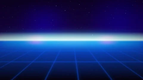 Synthwave grid horizon seamless loop motion background Stock Footage 345182843