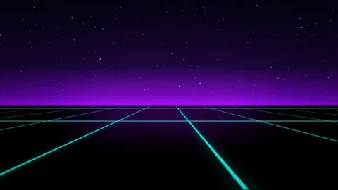 Synthwave grid retro futuristic seamless loop motion background Stock Footage 345182869