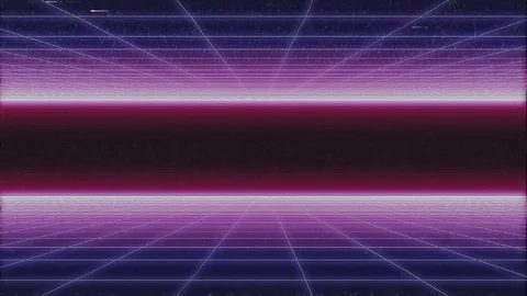 Synthwave net 2 sides horizontal glitch 3d render Stock Footage 120853899