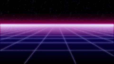 Synthwave net horizontal Retro Background 3d Stock Footage 119832167