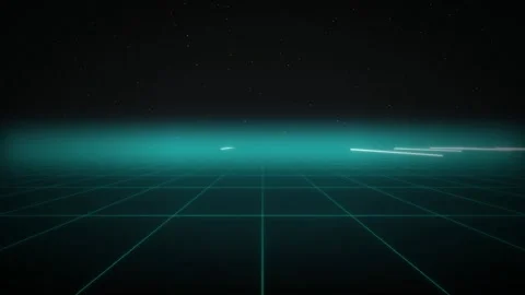 Synthwave perspective grid seamless loop motion background Stock Footage 345182818