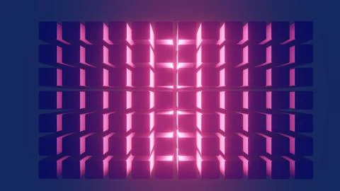 Synthwave pink perspective glow bricks Stock Illustration