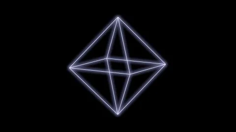 Synthwave prism on a Black Background 3d render Stock Illustration