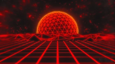 Synthwave Retro 80s Outrun Background Loop 4K Video stock 127596551