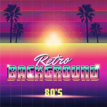 Synthwave Retro Design Background Stock Illustration