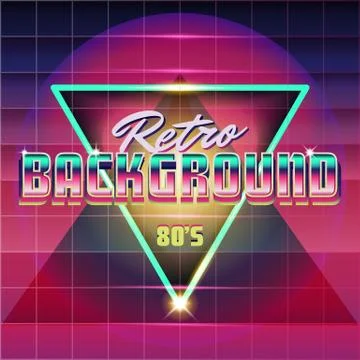 Synthwave Retro Design Background Stock Illustration
